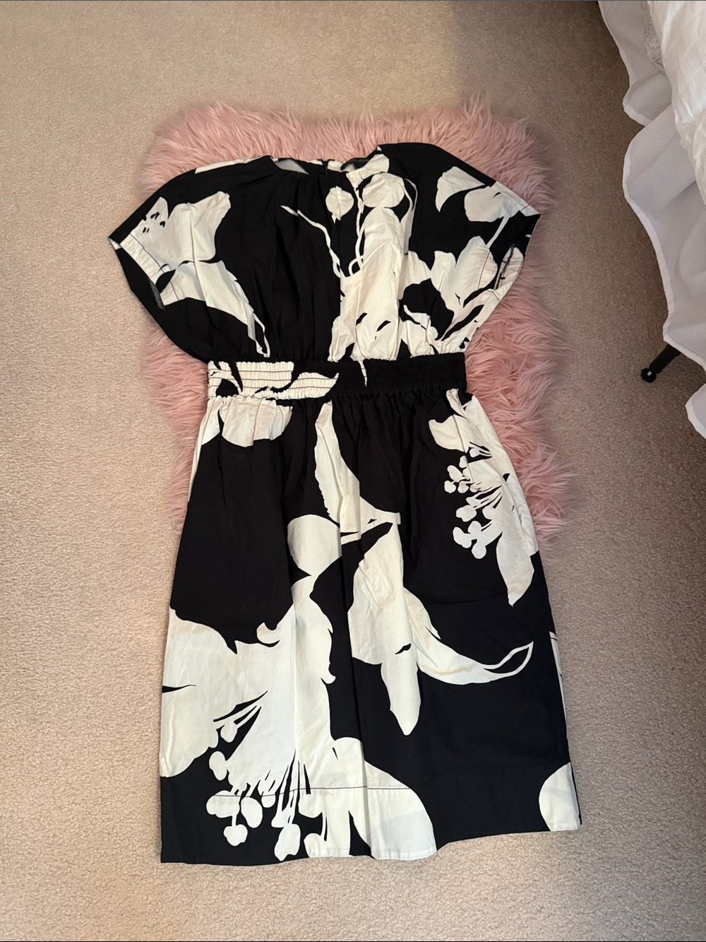 Marc Jacobs Black and White Floral Midi Dress